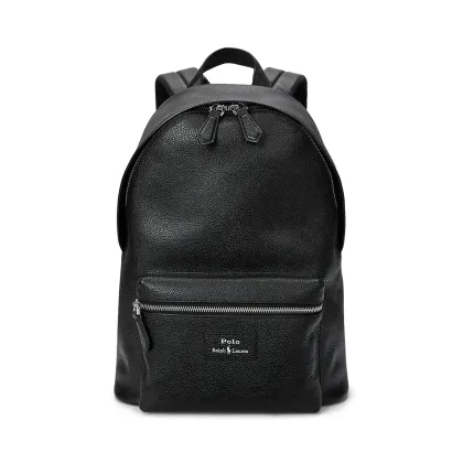 Zdjęcie Polo Ralph Lauren plecak skórzany męski kolor czarny duży gładki 405962456