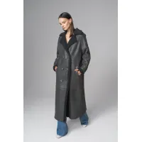 Zdjęcie Luksusowy oversize'owy płaszcz z owczej skóry