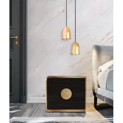 Zdjęcie Gustowna mosiężna lampa wisząca Swiss