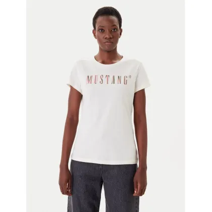 Zdjęcie Mustang T-Shirt Loa 1016146 Écru Slim Fit