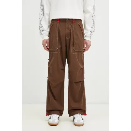 Zdjęcie PLEASURES spodnie Public Utility męskie kolor brązowy proste P24W011