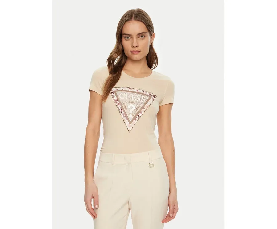 obrazek 1 Guess T-Shirt W5RI22 J1314 Écru Regular Fit