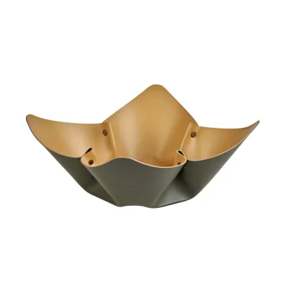 Zdjęcie Misa na owoce Ø35 cm w kształcie kwiatu w kolorze ciemnej oliwki