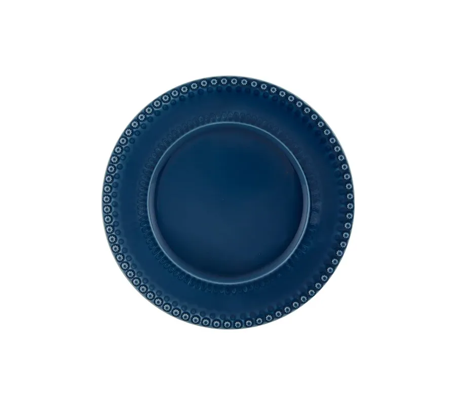 obrazek 1 Niebieski ceramiczny talerz 34 cm w stylu wiejskim - Bordallo Pinheiro