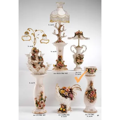 Zdjęcie Ceramiczna lampa z kwiatami