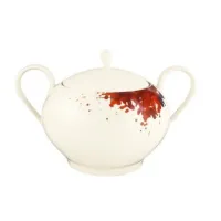 Picture A stylish large vase with a porcelain lid decorated with a geranium flower motif - Tettau