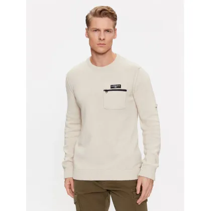 Zdjęcie Aeronautica Militare Sweter 232MA1460L518 Écru Regular Fit