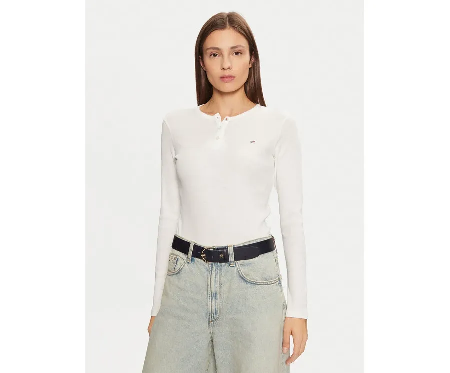 obrazek 1 Tommy Jeans Bluzka DW0DW19501 Biały Slim Fit