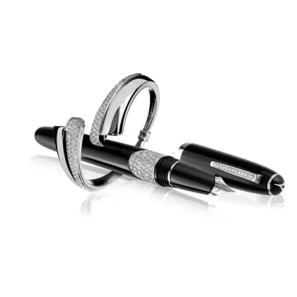 Picture A phenomenal fountain pen decorated with diamonds