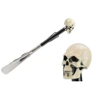 Zdjęcie Wyjątkowa czarna łyżka do butów z uchwytem w kształcie czaszki – Pasotti