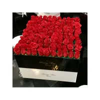 Zdjęcie 100 czerwonych róż Infinity w luksusowym flower boxie na prezent - Luxury Roses Vienna