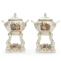 Zdjęcie Para berlińskich porcelanowych palników do perfum KPM z 1820 r.