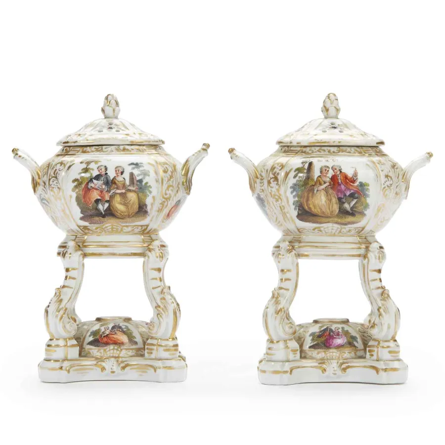 obrazek 1 Para berlińskich porcelanowych palników do perfum KPM z 1820 r.