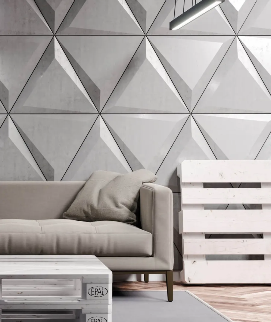 obrazek 1 60x60 cm VT - PB36 (S95 jasny szary - gołąbkowy) TRIANGLE - Panel dekor 3D beton architektoniczny