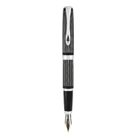 Picture DIPLOMAT Excellence A Plus Wave Guilloche Lapis Black fountain pen, 14ct