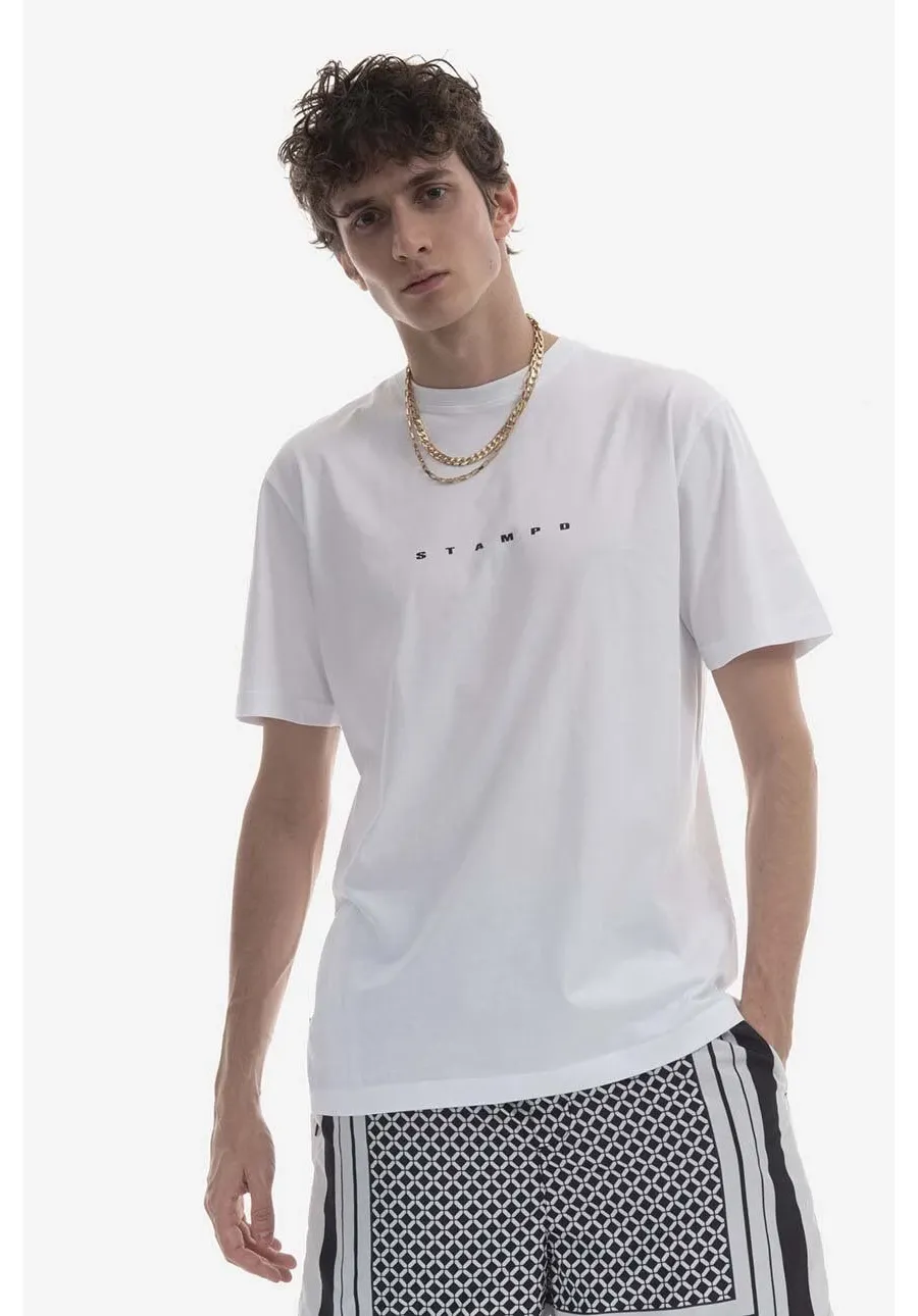 obrazek 1 STAMPD t-shirt bawełniany kolor biały z nadrukiem SLA.M3047TE-WHT