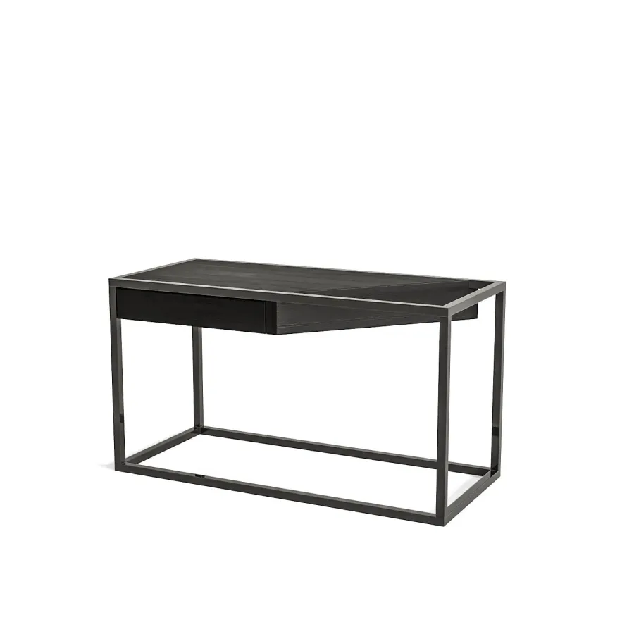 obrazek 2 Portugalski stolik z czarnego drewna dębowego i stali lakierowanej na czarno