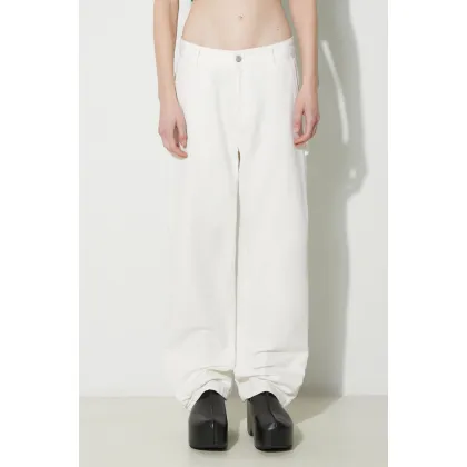 Zdjęcie Carhartt WIP spodnie bawełniane Pierce Pant Straight kolor beżowy proste high waist I032966.D602