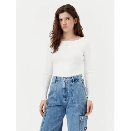 Zdjęcie Tommy Jeans Bluzka DW0DW21350 Écru Slim Fit