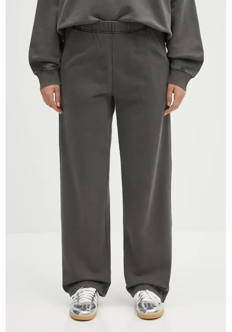 obrazek 1 Carhartt WIP spodnie dresowe bawełniane Benton Sweat Pant damskie kolor szary gładkie I034513