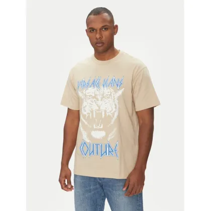 Zdjęcie Versace Jeans Couture T-Shirt 78GAHT06 Beżowy Regular Fit