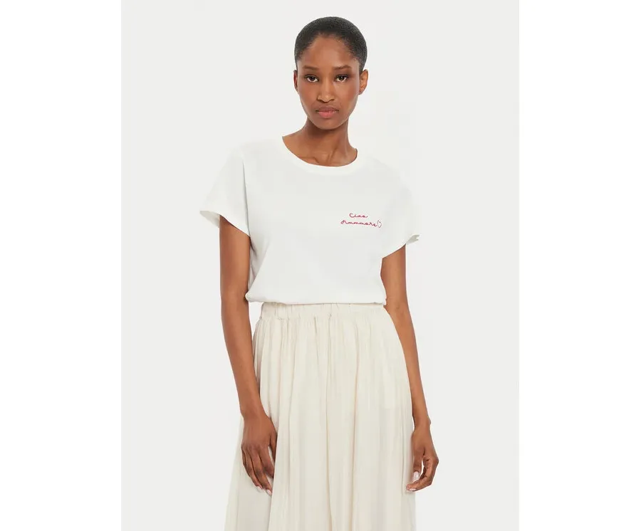 obrazek 1 ViCOLO T-Shirt RB0673 Écru Regular Fit