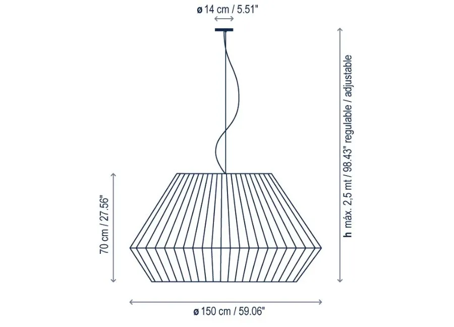 obrazek 2 Okrągła lampa wisząca wykonana przez hiszpańskiego producenta - ⌀ 150 cm