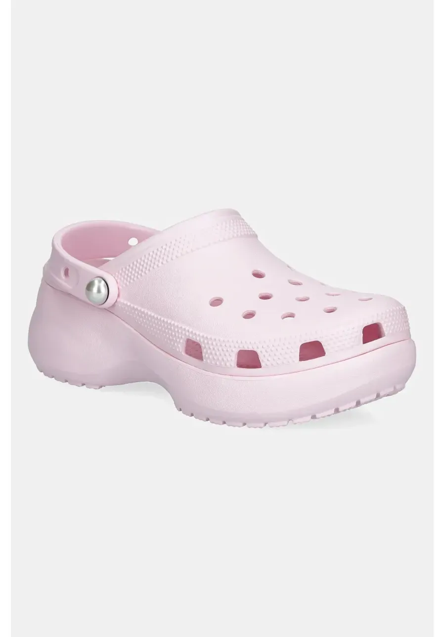 obrazek 1 Crocs klapki Classic Platform Pearl Clog damskie kolor różowy na platformie 211231-6ZW