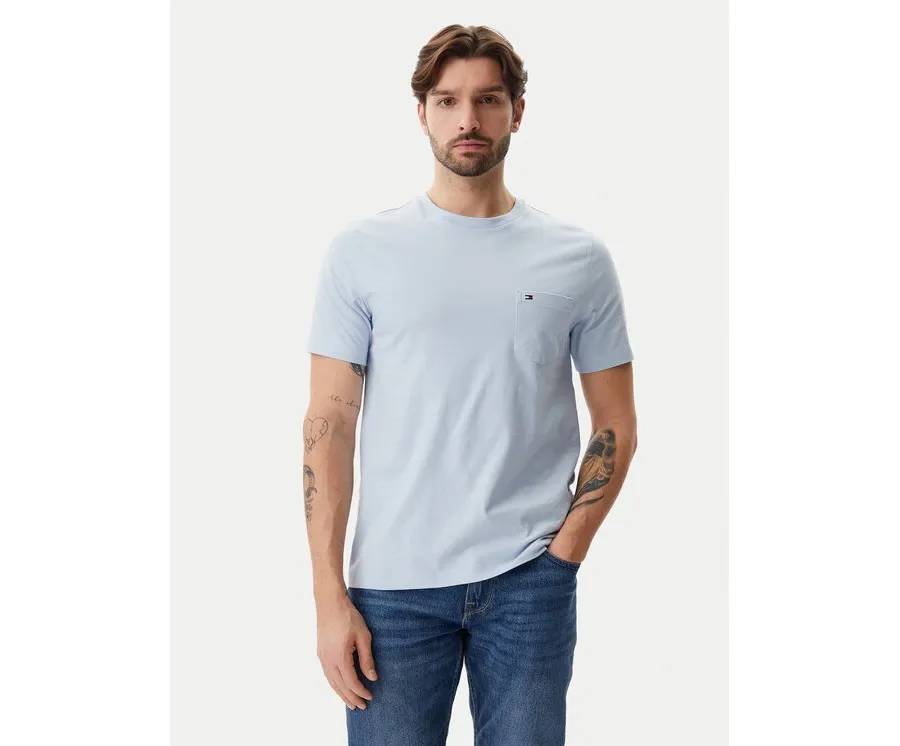 obrazek 1 Tommy Hilfiger T-Shirt Essential MW0MW37283 Błękitny Regular Fit