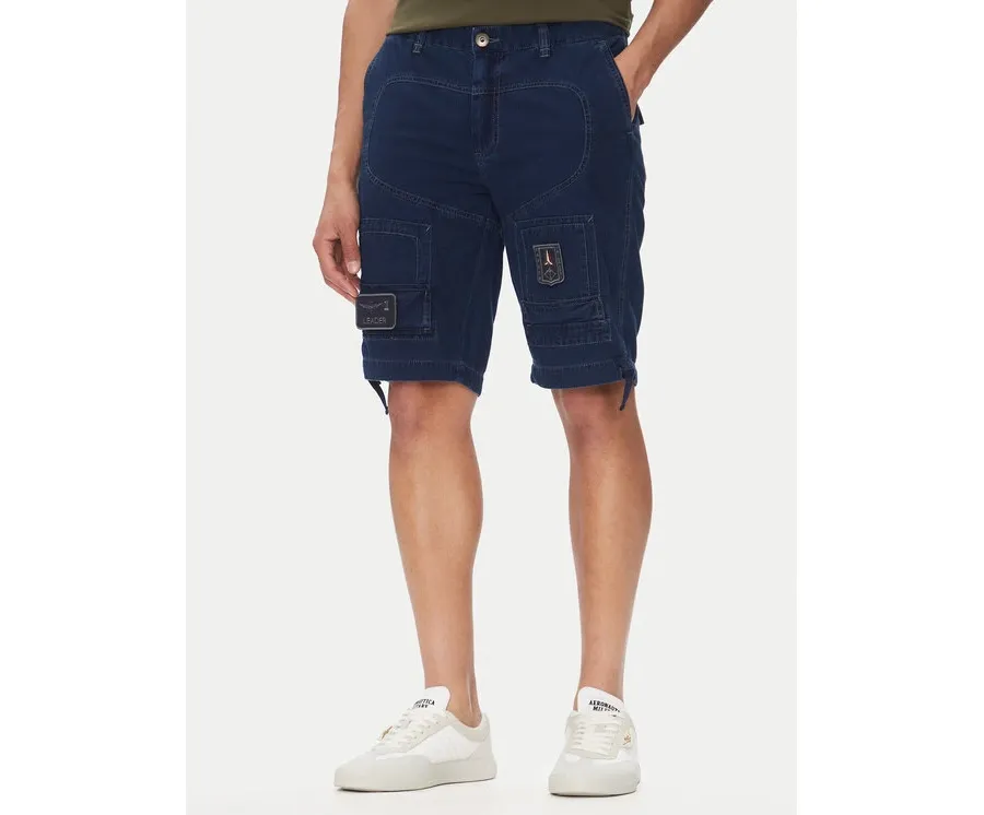 obrazek 1 Aeronautica Militare Szorty jeansowe 251BE252CT3507 Granatowy Regular Fit