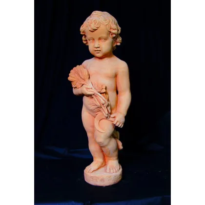 Picture Statue of an angel with ears of wheat made in terracotta - Fornace Masini