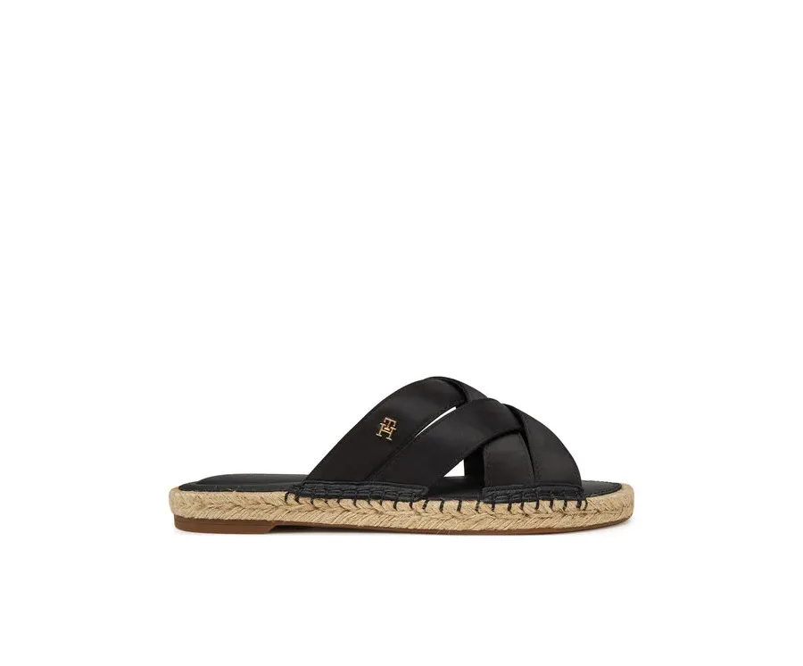 obrazek 1 Tommy Hilfiger Espadryle Satin Espadrille Mule FW0FW08502 Czarny