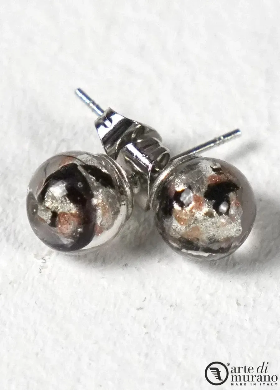 obrazek 1 Atrakcyjne kolczyki z perłą ze szkła Murano - włoska biżuteria