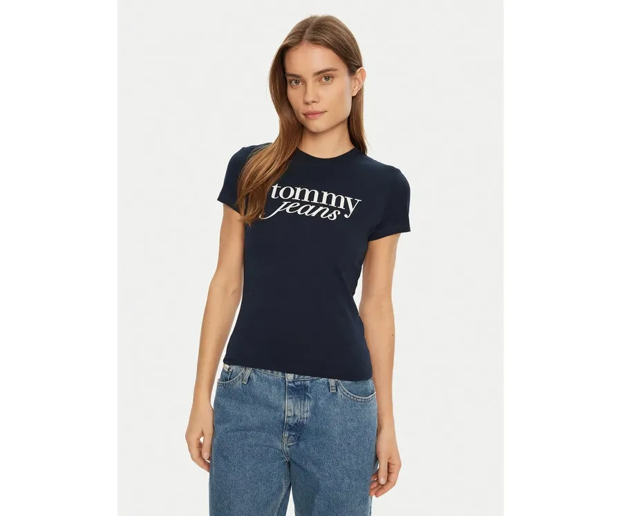 obrazek 1 Tommy Jeans T-Shirt Essential DW0DW19447 Granatowy Slim Fit
