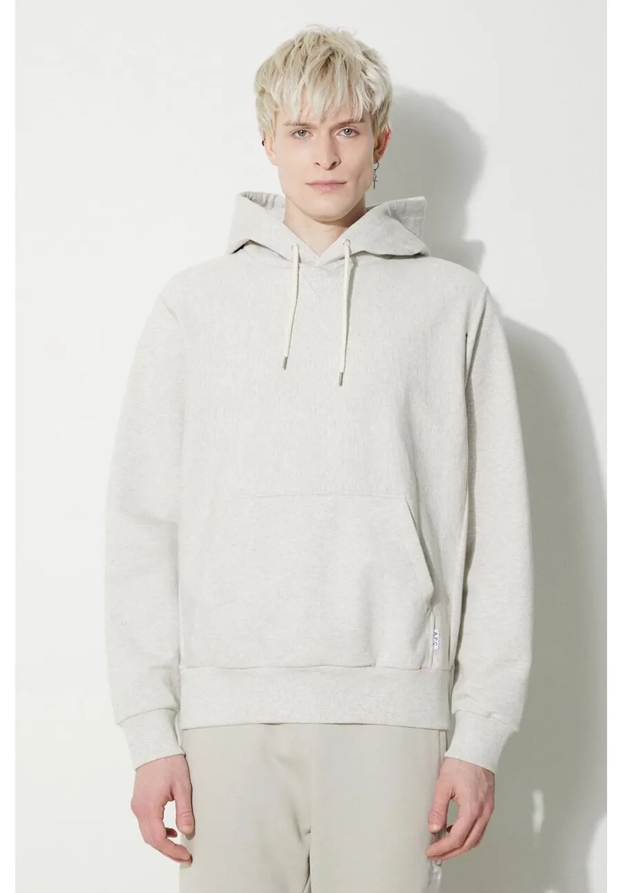obrazek 1 A.P.C. bluza bawełniana Hoodie Bruce męska kolor beżowy z kapturem melanżowa COGWV.H27867.PAA