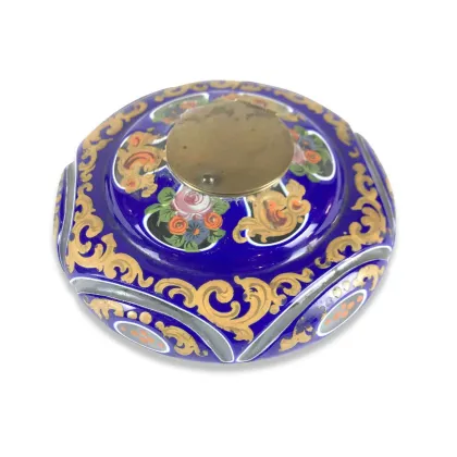 Picture Jewish glass inkwell from the early 19th century