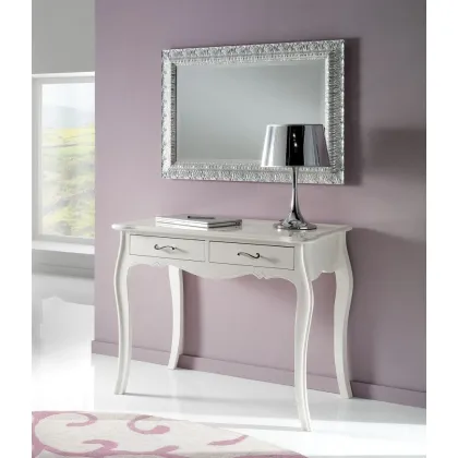 Zdjęcie Srebrne lustro prostokątne lakierowane ze szlifem - Zanini