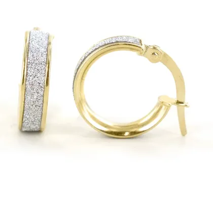 Zdjęcie Kolczyki koła z żółtego złota z brokatem