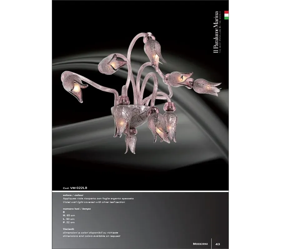 obrazek 1 Fioletowa lampa ścienna o wyjątkowym designie – Il Paralume Marina