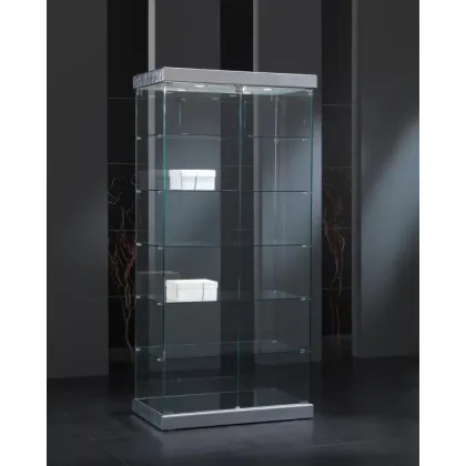 Picture Elegant shop window made of eco-leather and tempered glass