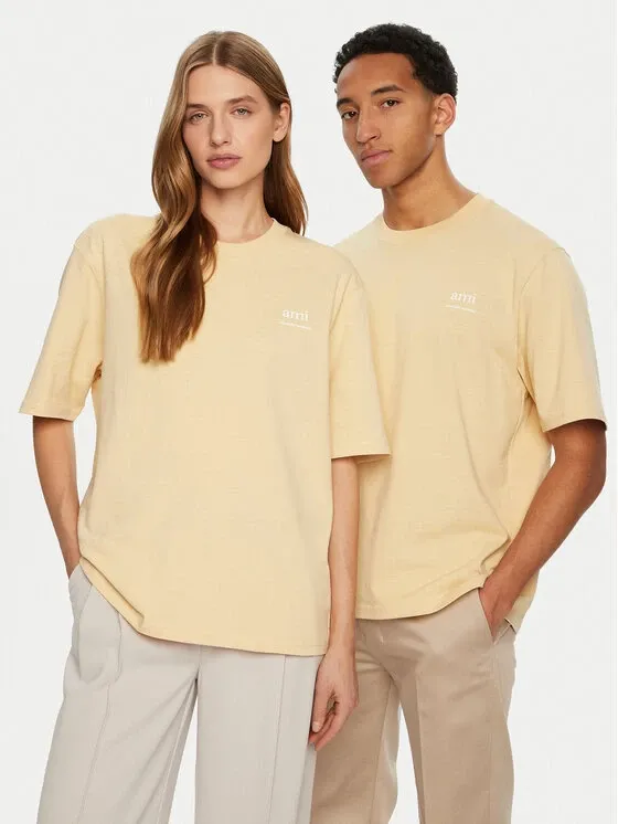 Picture AMI PARIS T-Shirt UTS024.726 Écru Regular Fit