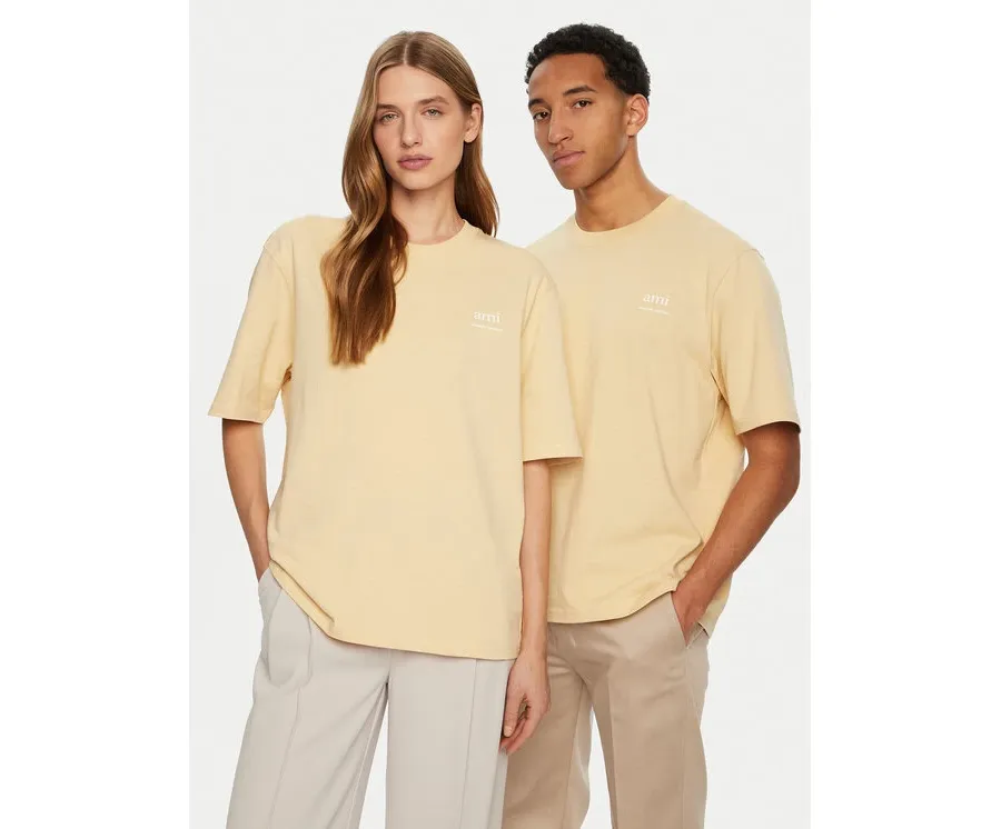 obrazek 1 AMI PARIS T-Shirt UTS024.726 Écru Regular Fit