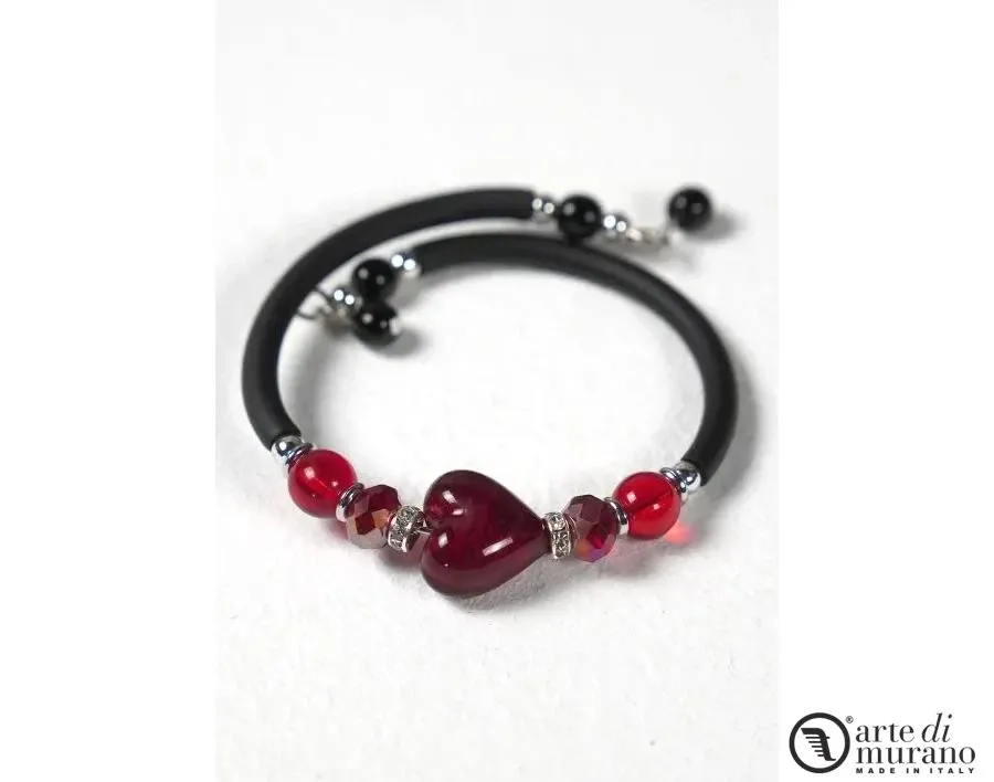 obrazek 1 Niepowtarzalna bransoletka w kształcie serca ze szkła Murano