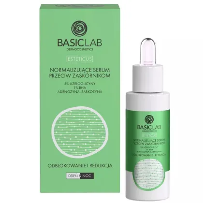 Zdjęcie BasicLab Esteticus Serum przeciw zaskórnikom z azeloglicyną 5% i BHA 1% 30ml 30 ml Basiclab Dermocosmetics