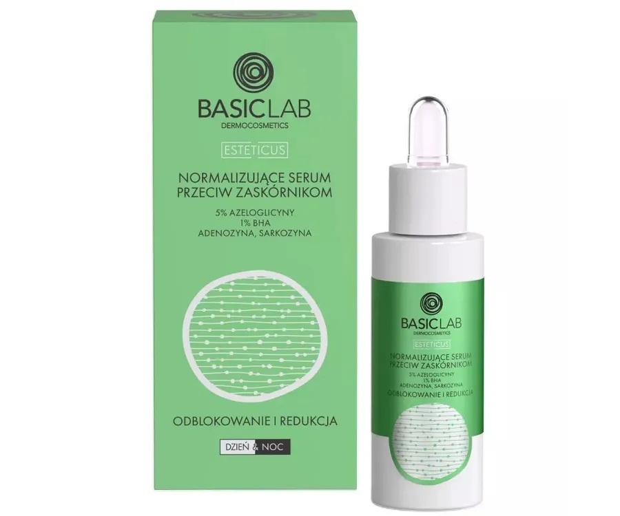 obrazek 1 BasicLab Esteticus Serum przeciw zaskórnikom z azeloglicyną 5% i BHA 1% 30ml 30 ml Basiclab Dermocosmetics
