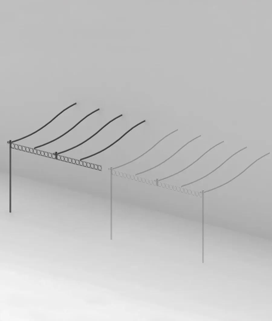 obrazek 1 Przedłużenie przyściennej pergoli Tibisco 372×393 cm bez zadaszenia do ogrodu