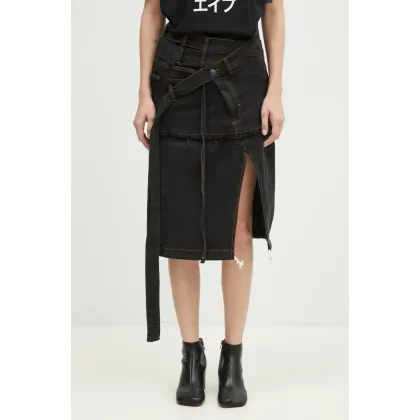 Zdjęcie Ottolinger spódnica jeansowa Signature Wrap Denim Skirt kolor szary midi rozkloszowana 2217040111