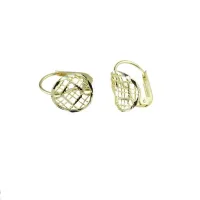 Picture Women's round, wavy stud earrings with a hook