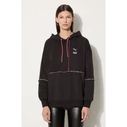 Zdjęcie Puma bluza X TRP damska kolor czarny z kapturem wzorzysta 539128-39