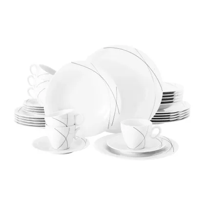 Zdjęcie Luksusowy duży porcelanowy 30-elementowy serwis - Seltmann Weiden